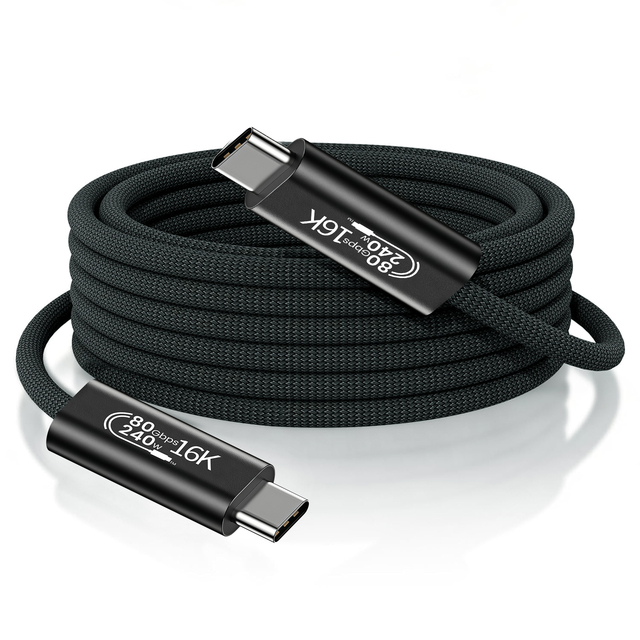 SYONG Thunderbolt 5 Cable 1M,240W Long USBC to USBC Cable Charging,80Gbps Data Transfer,Up to 120Gbps Bandwidth,8K/4K Displays