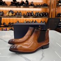 Sepatu Boots Kulit Sapi Pria Ukuran Besar Model High-top Grosir Langsung dari Pabrik, MOQ Rendah