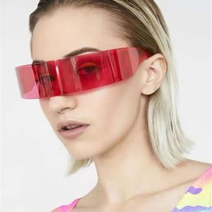 Lunettes de soleil futuristes Cyberpunk unisexe à verres enveloppants – Nouvelles tendances sportives pour les soirées Hip Hop - Product Image 4