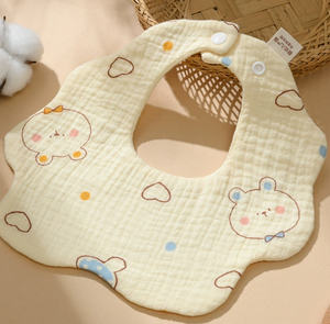 Simpatico orso stampato mussola cotone bavaglini morbidi bandane pulsante Saliva fascia per capelli rutta vestiti per bambini - Product Image 5