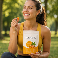 Approvisionnement en gros pour les détaillants de produits bien-être : Fabrication sous contrat d'emballages personnalisés pour les gommes de curcuma et de curcumine pour adultes – Faible teneur en sucre