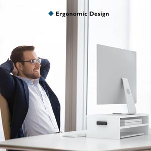 Étagère de rangement à 2 niveaux en bambou, support pour <span class=keywords><strong>ordinateur</strong></span> <span class=keywords><strong>portable</strong></span>, 3 hauteurs réglables, rehausseur d'écran d'<span class=keywords><strong>ordinateur</strong></span> <span class=keywords><strong>portable</strong></span>, support d'<span class=keywords><strong>imprimante</strong></span> pour <span class=keywords><strong>bureau</strong></span> à domicile - Product Image 6