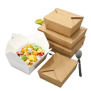 Caja Rectangular de Papel Kraft Negro y Blanco para Empacar Alimentos, con 2 Compartimentos, para <span class=keywords><strong>Hamburguesas</strong></span> y Papas Fritas - Product Image 5