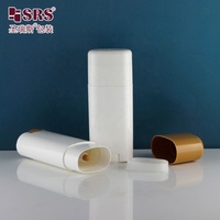 Vide Rechargeable Ovale Plat En Plastique PP 40g Déodorant Bâton Conteneur Baume À Lèvres Tube Emballage Vide