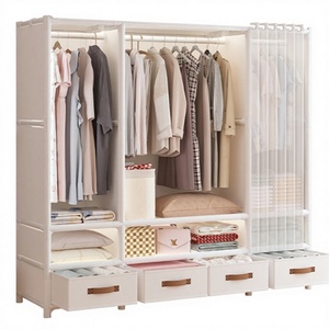 Schlafzimmer-Kleiderschrank, Flur-Aufbewahrungsschrank für Mietwohnungen, Organisations-Schrank, Mehrstöckiger Japanischer Stoffschrank - Product Image 2