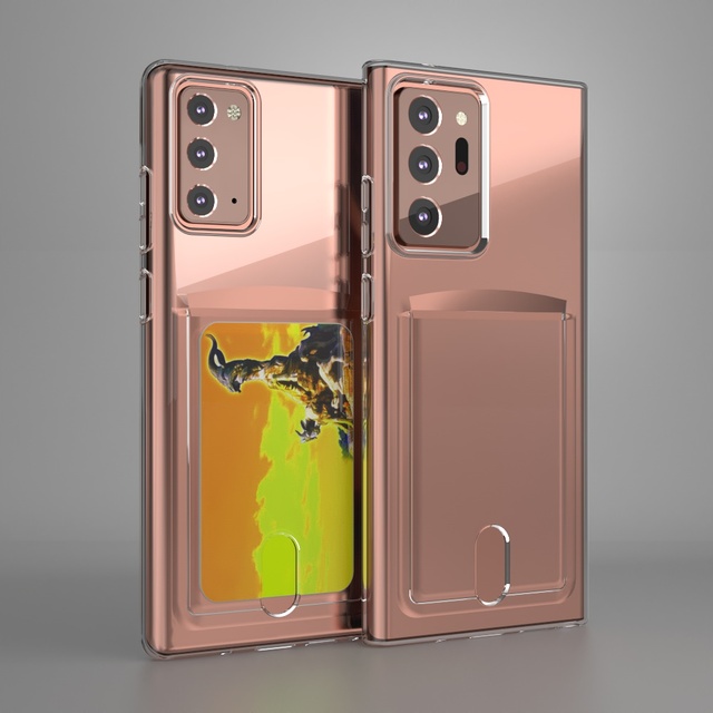 Clear Shockproof Wallet Card Slots Case for Samsung Galaxy S20FE S21 Ultra S10E Plus Note 20 10 8 9 A52 A72 Soft Protection Case