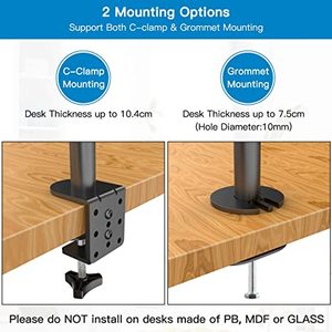 MG Bras de <span class=keywords><strong>Support</strong></span> Double Écran avec Plateau pour Ordinateur Portable Fixation Bureau VESA <span class=keywords><strong>PC</strong></span> <span class=keywords><strong>2</strong></span> en 1 <span class=keywords><strong>Support</strong></span> Moniteur Réglable 32 <span class=keywords><strong>Pouces</strong></span> - Product Image 6