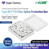 Caja de Protección de Empalmes de Fibra Óptica Tipo 86 FTTH de Grado Industrial, Caja Terminal de Montaje Superficial para Cable de Bajada UKCOM, Precio de Fábrica