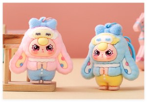 Llavero de Conejito Triple <span class=keywords><strong>para</strong></span> Bebé, Juguete de Peluche 3D <span class=keywords><strong>para</strong></span> Niños, Accesorio <span class=keywords><strong>para</strong></span> Mochila Escolar, Llavero de Coche, Pequeño Obsequio Decorativo - Product Image 3