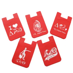 Cute Silicone Credit Card Id Card Holder 3m Sticker Mobile Phone Bags Cases Waterproof Pouch With Logo