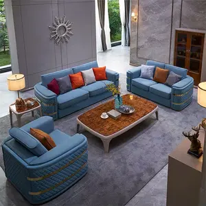 豪华家居客厅现代低臂沙发布艺7座分段沙发套装家具意大利设计现代