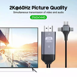 Cable <span class=keywords><strong>HDMI</strong></span> <span class=keywords><strong>3</strong></span> en <span class=keywords><strong>1</strong></span> de teléfono a TV, Cable Micro tipo C a <span class=keywords><strong>HDMI</strong></span> de alta velocidad para Monitor de proyector - Product Image 4