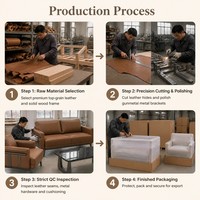 Ensemble canapé et fauteuil modernes en similicuir marron avec structure métallique pour salon et chambre à coucher – Vente en gros, directement de l'usine