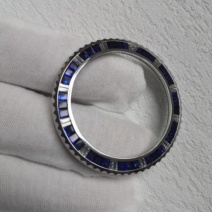 gold rolex moissanite bezel