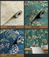 Rouleaux de papier peint floral chinois, autocollant mural imperméable adapté à la décoration murale de la maison, de la chambre et des centres commerciaux