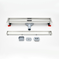 SANIPRO Nouveau drain de douche encastré en acier inoxydable 304 européen, avec sortie rotative à 360 degrés, drain de sol linéaire pour salle de bain