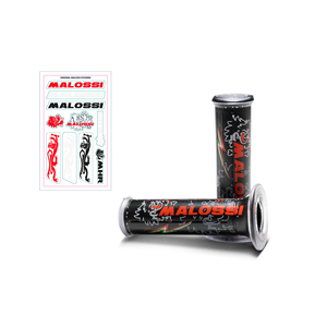 2 poignées noires avec logo Malossi TRIBAL-poignée modèle Ø 30 avec fixation latérale - Product Image 1