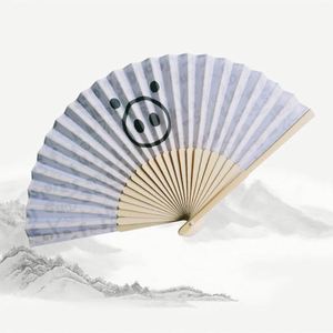 Éventail de danse en bambou fait main pour femme, motif peint, 33 cm – Cadeau d'affaires promotionnel, publicitaire - Product Image 3