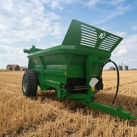 Épandeur de fumier à deux essieux en acier inoxydable SS304, pour engrais solides, remorqué par tracteur, réservoir de distribution d'engrais organique
