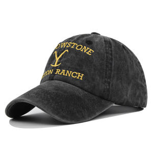 Casquette de baseball vintage à 5 panneaux en sergé Yellowstone <span class=keywords><strong>Dutton</strong></span> Ranch Style ethnique en détresse coton lavé broderie incurvée à la mode - Product Image 6