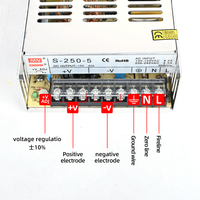 Alimentation électrique pour éclairage LED 220V à 5V, module d'alimentation à découpage 250W/5V, alimentation industrielle 50A, convertisseur AC DC 12V/24V/36V