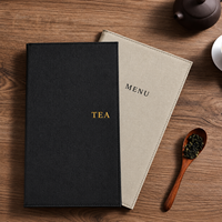 Couverture de menu personnalisée en cuir PU, porte-menu de restaurant avec pages intérieures remplaçables, logo en relief et dorure à chaud
