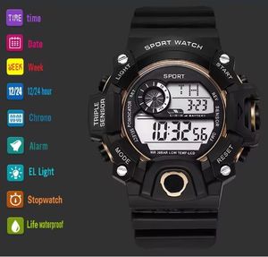 Montre de sport numérique étanche NYY pour hommes - Montre-bracelet résistante à l'eau 30M avec affichage LED, alarme et chronomètre pour l'extérieur - Product Image 3