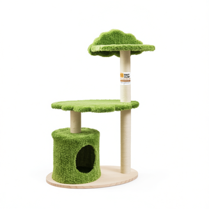 Cat Tree 38-Inch Sisal Scratching <b>Posts</b> 2 <b>Levels</b> Indoor Cats Eco-Friendly Cartoon Style - Product Image 1