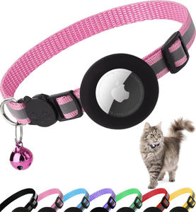 2023 Airtag Cat Collar reflectante ajustable impermeable Nylon silicona Airtag Pet Cat Collar Apple Dog GPS Tracking Collar - Product Image 5