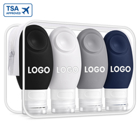 Bouteilles de voyage en silicone souples, 100 % étanches, approuvées TSA, 100 ml, pour kit de produits de toilette à emporter