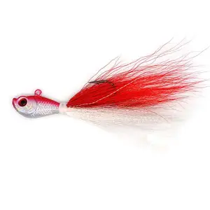 Senuelo bucktail de pesca umpan pancing 14g, 28g 56g penggosok bucktail jig air asin