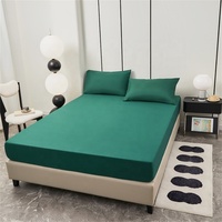 Ensemble de draps ajustés en polyester doux et uni, personnalisable, tailles EU/US, pour maison et hôtel, avec poches profondes, drap et taie d'oreiller, moderne, 3 pièces, literie