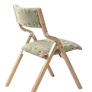 Sedie per sala da pranzo dal Design classico sedia pieghevole in legno massello sedile e schienale imbottiti in tessuto