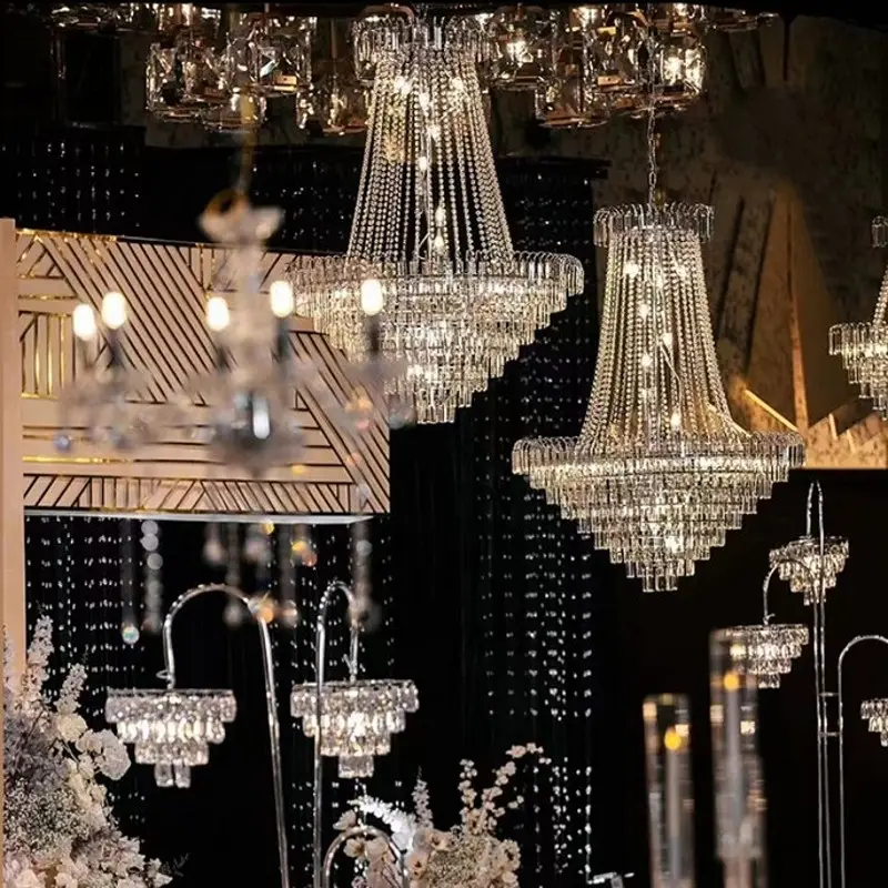 Crystal Ceiling Light European Luxury Acrylic Pendant Lights Hanging Lamps Wedding Decoration