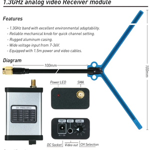 Wholesale RUSHFPV 1.3GHz Video Transmitter 1.3GHz Analog Video Receiver Module VTX/RX/VRX NOTCH FILTER <b>RC</b> FPV Long Range <b>Drone</b> - Product Image 6