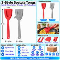Spatule-cuillère en nylon de qualité alimentaire, résistante à la chaleur, antiadhésive, pour ustensiles de cuisine antiadhésifs