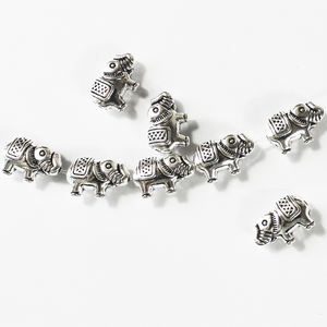 ลูกปัดเงินเทียมรูปช้างทิเบตทำจากโลหะผสมสังกะสีลูกปัดคั่นหน้ารูปช้างสำหรับทำเครื่องประดับแบบทำมือ - Product Image 1