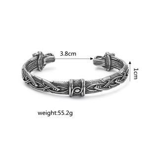 Yunnique-brazalete nórdico vikingo de acero inoxidable con diseño de doble cabeza de lobo, joyería para hombre, regalo, accesorio de moda - Product Image 5