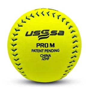 Palle da Softball Thunder <span class=keywords><strong>Hardcore</strong></span> 12 Pollici, Slowpitch, USSSA 44/375 47/375, Gialle in Pelle Sintetica, PK Ploycore per Allenamento/Partita - Product Image 4