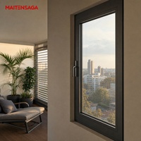 Fenêtre à battant et à bascule en aluminium sur mesure, insonorisée, à rupture de pont thermique, double vitrage, pour projet de construction d'appartements