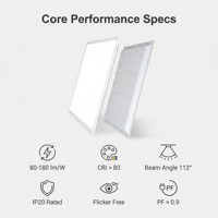 Lampu Panel LED Backlit Grosir 40W 48W 60W 595x595 300x1200 600x1200 2x2ft 2x4ft Terpasang di Langit-langit Kantor IP65 Tahan Air Garansi 5 Tahun
