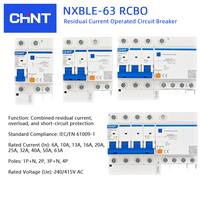 Disjoncteur différentiel CHINT NXBLE-63 RCBO 1P+N 2P 3P+N 4P 6kA 6A-63A Protection contre les fuites MCB IEC61009-1