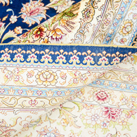 Tapis persan bleu en soie fait main de Turquie, 10x14 pieds, achetez de grands tapis en ligne en Inde