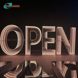 Specchio Infinito personalizzato Segno Segno Segno 3D per le imprese Personalizzato RGB Luce al Neon a binario aperto Segno di Lettere del Canale di Lettere - Product Image 3