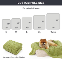 Couverture en molleton de corail Jacquard pleine grandeur au design personnalisé en vente de gros pour chien, tricotée imperméable pour animaux de compagnie