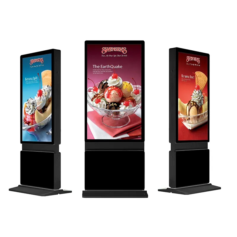 55 Inch Double Sided Vertical LCD Advertising Touch Screens 2K 4K Stand Digital Signage Dual Screen Kiosk without touch