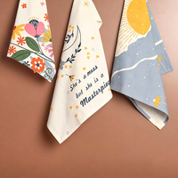 Serviettes en coton imprimées numériquement personnalisées WML039, torchons, chiffons décoratifs suspendus, torchons de cuisine pour restaurants