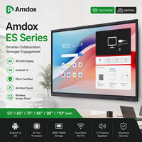 Layar TV Sentuh Amdox 40 Titik, Papan Tulis Interaktif 4k Smart Board DLED Quad-core untuk Kantor, Ruang Kelas, dan Siswa