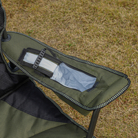 Chaise de pêche ergonomique pliable multi-poches avec appui-tête rembourré et cadre en acier robuste pour la pêche en lac et en bord de mer