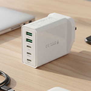 Chargeur USB HNT 60W 5-en-1, chargeur rapide, prise murale UK, chargeur USB-C multiport Type C à charge rapide pour <span class=keywords><strong>iPhone</strong></span> 17/16/15/14 - Product Image 1